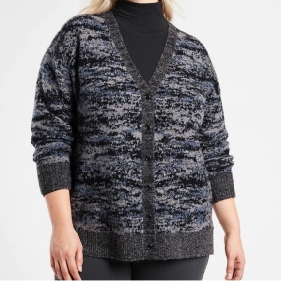 Athleta Westlake Textured Cardigan Extra Fine Merino Wool Soft 3X NWOT 982864 - Picture 1 of 14